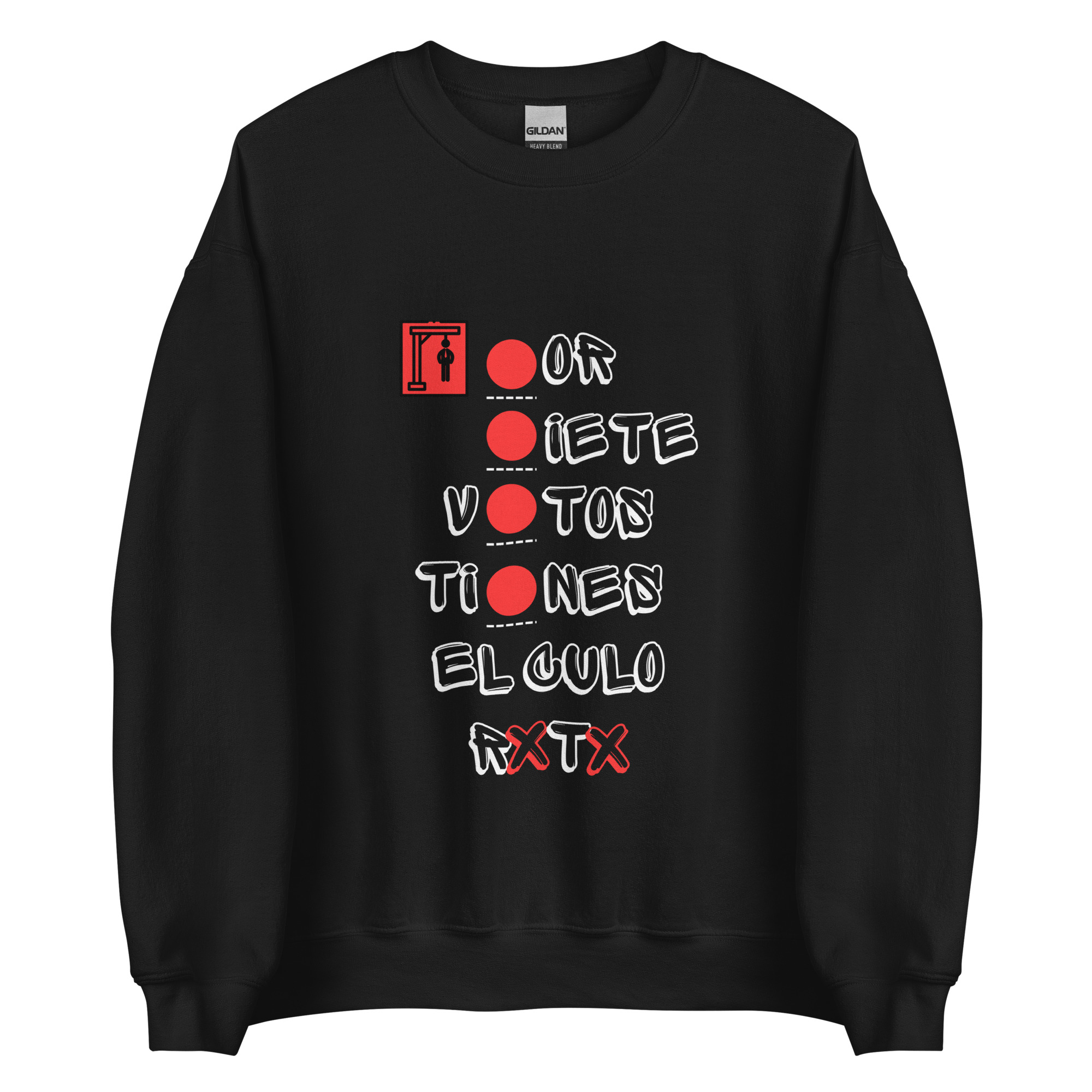 Sudadera Negra con Mensaje Irónico "Por7VotosTienesElCuloRoto" - Imagen 9